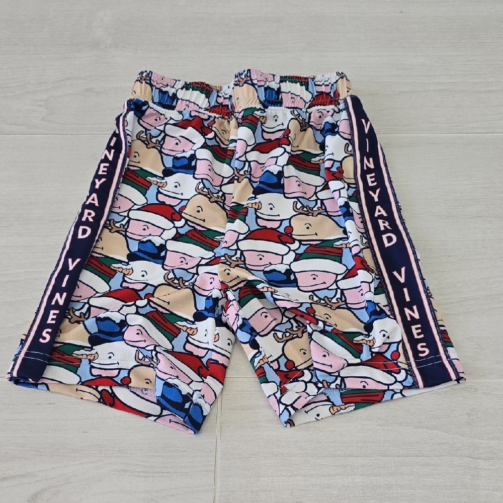 Vineyard Vines Kids' ChristmasWhale Print  Santa Elf Reindeer Snow Shorts Size 5